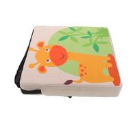 FESTFENDS Portable Giraffe Printed Booster Seat Cushion with Non-Slip Straps Breathable Linen Fabric High Chair Pad for Dining and Learning Lightweight Ergonomic Support for Travel and Home