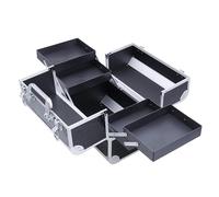 FESTFENDS Professional Aluminum Alloy Cosmetic Box with Large Capacity, Double Open Multi-Layer Design, Spill-Proof Interiors, Portable Makeup Organizer for Bathrooms and Table Tops