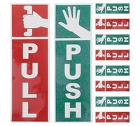 FESTFENDS Push Pull Door Stickers Premium Durability for Glass Doors 10pcs with Pvc Adhesive and Easy Installation Instructions for Stores and Commercial Spaces