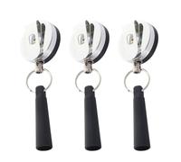 FESTFENDS Retractable Pen Cap Keychain for Small Hanging Items 3pcs with Steel Wire Key Ring and Silicone Buckle, Anti-lost Stretchable Clip Suitable for Belts and Trouser Pockets