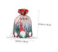 FESTFENDS Reusable Christmas Drawstring Bag with Gnome Shape and Festive Cloth Material, for Wrapping Cookies and Chocolates at Hotels Or Company Events