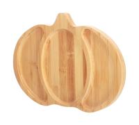 FESTFENDS Serving Tray Easy Maintenance Pumpkin-Shaped with 3 Grooves Bamboo Divided Sections for Cheese, Fruits, and Appetizers and Versatile for Halloween, Thanksgiving, and Fall Party