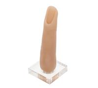 FESTFENDS Silicone Nail Art Training Finger for DIY Nails and Manicure Training Reusable and Easy to Carry Fake Practice Finger in Khaki Colour for Salon Artists
