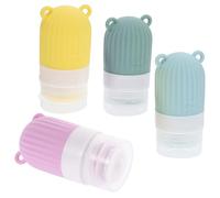 FESTFENDS Silicone Travel Toiletry Bottles and Resistant to Breakage 4pcs 30ml Refillable Containers with Efficient Dispensing Squeezable Pp Liquid Bottles for Travel and Daily Use