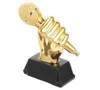 FESTFENDS Singing Competition Trophy Resin Microphone Award with Base, 12x6x13cm Music Themed Trophy for Students and Community Events Random Color