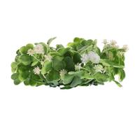 FESTFENDS Small Artificial Shamrock Candle Ring Wreath in Green Plastic for St Patrick's Day Holiday Decor, Delicate and Stylish Table Centrepiece Decoration for Holiday Celebrations