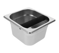 FESTFENDS Stainless Steel Espresso Knock Box Silver with 1.5l Capacity, Easy to Clean and Maintain Coffee Ground Container Coffee Grind Knock Bin for Home and Kitchen Use