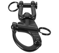 FESTFENDS Stainless Steel Snap Shackle with Quick Release and Flexible Connection for Rope, Black Sailing Halyard Hardware Suitable for Sailboat Rigging and Industrial Lifting