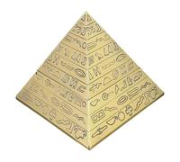 FESTFENDS Vintage Retro Metal Ashtray with Lid in Pyramid Shape, Iron Material, Windproof and Easy to Clean, for European Household Home Décor and Office Desktop Use