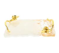 FESTFENDS Vintage White Non-slip Nail Art Mixing Tray with Mirror Surface Manicure Supply Display Board for False Nails for Professional Use