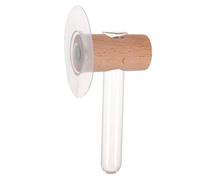 FESTFENDS Wall Hanging Glass Planter Terrarium with Wooden Stand for Hydroponics, Single Stem Bud Vase Providing View of Root Growth, for Garden and Living Space Decoration