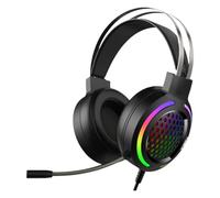 FESTFENDS Wired Gaming Headset with Mic for Pc, Breathable Leather Earmuffs and Memory Cotton Cushions, Metal Frame, 2m Cable, 7.1 USB Surround Sound, Stylish and Comfortable for Long Gaming