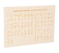 FESTFENDS Wood Braille Letter Learning Board Teaching Aid for Blind People Easy to Carry Made of Sturdy Wood for Braille Reading Educational Use