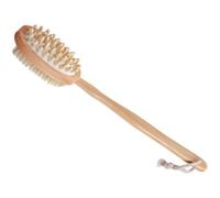 FESTFENDS Wood Long Handle Bath Brush Double-Sided Back Scrubber Body Shower Brush for Deep Cleaning and Exfoliating Bath Supplies