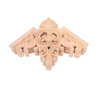 FESTFENDS Wooden Ceiling Ornaments 4Pcs Beige Carved Applique with Quick Installation for Living Room Rustic Home Decor DIY Ceiling Decorations