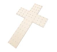 FESTFENDS Wooden Cross Wreath Frame for DIY Crafting with Accessories Outdoor Ring Base for Thanksgiving and Christmas Decorations for Front Door and Window Displays Festive Holiday Supplies