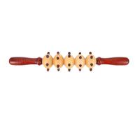 FESTFENDS Wooden Massage Stick Roller for Body Relaxing and Trigger Point Massage, Safe to Use with Five Spiked Wheels, Suitable for Fitness Enthusiasts and The Aged, Enhances Metabolism