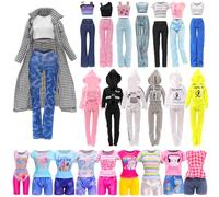 FESTFUN 13 pcs Doll Clothes Include 1 Swimsuit 1 Set Casual Outfits 1 Hooded Sportswear 5 Tops 3 Shorts 2 Long Pants Random Style for 11.5 Inch/30cm Girl Dolls Gifts For Girl(NO DOLL)