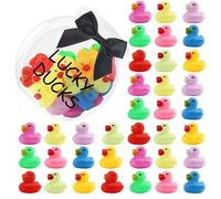 FestiGlow 36 Pcs Ducks for Classroom Management, Mini Rubber Lucky Jar with a Whiteboard Marker and a Plastic for Back to School Management Tool