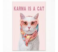 FestiKit Taylor Song Lyrics Wall Art Karma Is A Cat Album Poster Pink Room Aesthetic Music Album Canvas Prints for Fans Bedroom Wall Decor 16x24 Inch Unframed