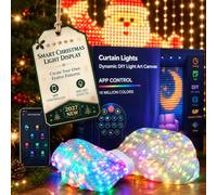 Festilume Christmas Lights, DIY Various Patterns, Mobile App Control，S | Smart LED Curtain Lights Christmas with 400 LED Beads, Ip68 Waterproof, Installation Is Simple, Suitable for Balcony & Window