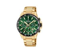 Festina F20634/4 Men's Green Dial Gold Tone Case Chronograph Watch