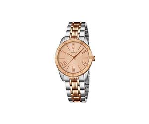Festina BOYFRIEND Women's Quartz Watch with Rose Gold Dial Analogue Display and Multicolour Stainless Steel Rose Gold Plated Bracelet F16941/2