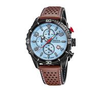 Festina F20519/1 Men's Chronograph Blue Dial Brown Leather Strap Watch
