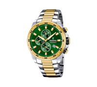 Mens Festina Chronograph Two-Tone Green Dial Watch F20562/3