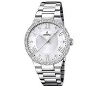 Festina Women's Quartz Watch with White Dial Analogue Display and Silver Stainless Steel Bracelet F16719/1