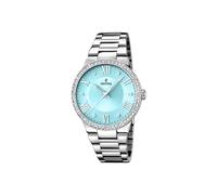 Festina F16719/4 Women's Analogue Quartz Watch with Stainless Steel Strap, Silver Turquoise, Classic