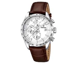 Festina F16760/1 Men's Timeless Chronograph Silver Dial Watch