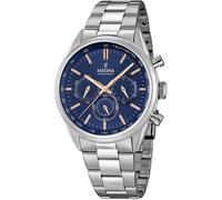 Festina F16820/A Wristwatch Timeless Chronograph 44mm Quartz Unisex Blue Silv...