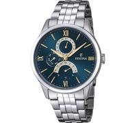 Festina F16822/A Wristwatch Retro 43mm Multifunction Quartz Unisex Blue Silve...