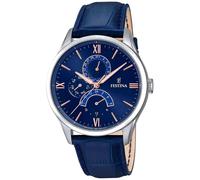 Festina Men's Quartz Watch with Blue Dial Analogue Display and Blue Leather Strap F16823/3