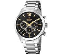 Festina F20343/4 Timeless Chronograph Multifunction Quartz Unisex Black Silve...