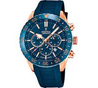 Festina F20516/1 Ceramic chronograph 44mm Quartz Unisex Blue Rosé gold 10 ATM