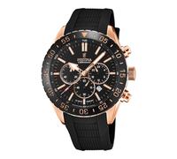 Festina F20516/2 Men's Chronograph Rose Gold Tone Case Black Rubber Strap Watch