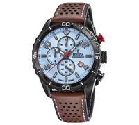 Festina F20519/1 Men's Chronograph Blue Dial Brown Leather Strap Watch