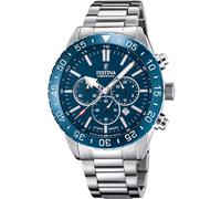 Festina F20575/2 Wristwatch Ceramic Mens 44mm Chronograph Quartz Blue Silver ...