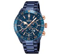 Festina F20576/1 Men's Chronograph With Blue Tone Steel Bracelet Watch