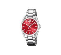 Festina F20622/B Women's Analogue Quartz Watch with Stainless Steel Strap, Silver-red, Standard Size, Bracelet