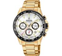 Festina F20634/1 Men's White Dial Gold Tone Case Chronograph Wristwatch