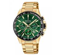 Festina F20634/4 Men's Green Dial Gold Tone Case Chronograph Watch