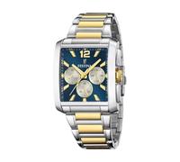 Festina F20637/6 Men's Analogue Quartz Watch with Stainless Steel Strap, Silver/Gold/Blue