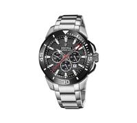 Festina F20641/4 Men's Analogue Quartz Watch with Stainless Steel Strap, Silver/Black, One Size, Bracelet