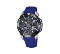 Festina F20642/1 Men's Analogue Quartz Watch with Silicone Strap, Silver-Black-Blue, Standard Size, Strap.