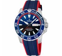 Festina Gents Festina Diver Blue and Red Watch F20662/1 - Silver silver One Size