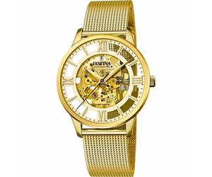 Festina F20667/1 Men's Skeleton Automatic Golden Watch