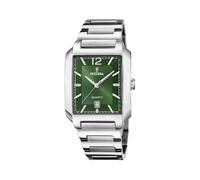 Festina Men's Watch F20677/5 – Stainless Steel, Rectangular, Steel Bracelet, Green
